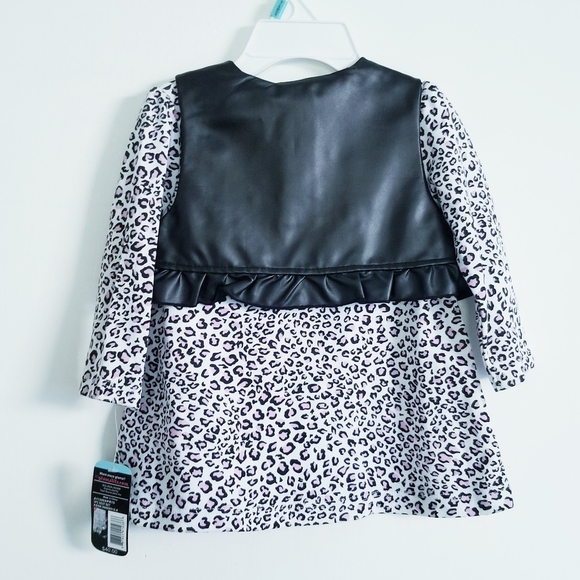 NWT Baby Glam Baby Girl Outfit Cat Print Dress and Vest 2-Piece Set - Picture 10 of 16